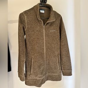 Columbia zip up fleece jacket brown